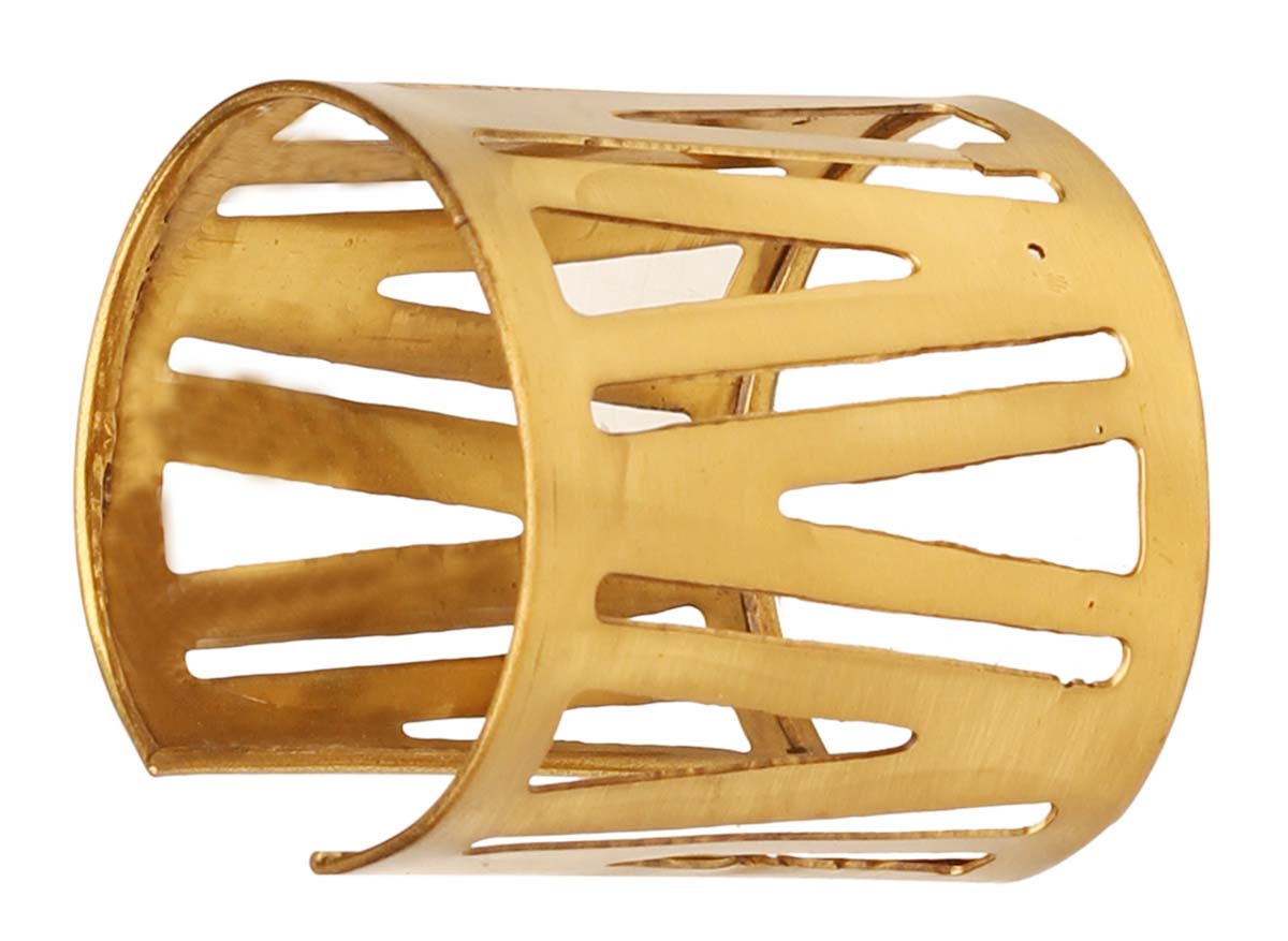 2.5” Brass Cuff Bracelet with Dimensional Cut Work - Antique-Look Accessories / Jewelry / Gifts for Her - Buy in Bulk Wholesale